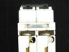 ABB S282-K6W circuit breaker – bottom terminal view showing dual ring-tongue screw terminals and DIN rail mount clip