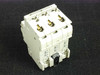 ABB S283-K10W — rear terminal view of second unit showing gold screw contacts and DIN clip