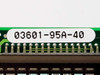IEE 03601-95A-40 close-up of PCB edge label showing model number 03601-95A-40 on white label with connector pins below