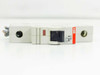 ABB S281 K16A circuit breaker – top-down view showing toggle handle, trip indicator, and side-mounted DIN rail clip