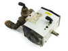 MIT TKOMB2-04ETF-06I pneumatic actuator – rear-right view showing output shaft, brass valve body, and quick-connect pneumatic fittings