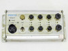 Festo CP-A08-M12-5POL 8-port output module – top-down front panel view showing all 8 M12 output ports numbered 0–7, Out/In indicators, Power LED, and Diag LED