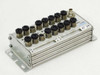 Festo CP-E16-M8 21600 16-input module — opposite front angle showing M8 connectors, status LEDs, and mounting bracket