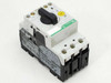 Eaton Moeller PKZM0-1.6 Manual Motor Protector – rear-left angle view showing label panel and DIN rail clip