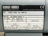 Georgii Kobold KOD 446-1A MB/G motor nameplate showing 230/400V, 0.18kW, 1400/1700 RPM, IP54, brake specs, and Made in Germany