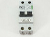 Eaton Moeller FAZN C6 2-pole breaker – front face view showing toggle switches in OFF position and rating label
