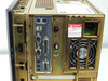 Allen-Bradley 6180-DHKEFGBZFCZ rear I/O panel close-up showing two USB ports, two DB9 serial ports, DB25 parallel connector, and additional I/O with power supply fan
