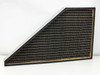 Halco H2237A00-AAABABA HEPA filter – rear view showing black pleated media and gold separator fins in triangular aluminum frame