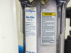 Culligan HF-360 water filter housing label showing temperature range 40–100°F, pressure range 30–125 PSI, with Caution handling instructions