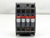 ABB A9-30-01 contactor relay front panel close-up showing terminal screws, red ABB brand label, model designation, and gray housing with minor surface wear