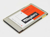 Megahertz XJ2288 PCMCIA modem front label showing 28.8/14.4 Kbps Data/Fax and XJack branding — angled top view