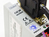 Parker OEM series servo drive close-up showing OEM Series label, CE marking, Servo Drive Torque selector and PWR/FLT indicator LEDs