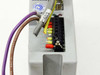Parker OEM series servo drive internal terminal block showing Hall sensor and Phase A connections with jumpers and wiring
