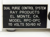 Ray Products RPC-DPC rating plate showing model number, 115 Volts 50/60 Hz, and El Monte CA manufacturer label