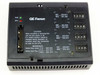 GE Fanuc IC609TCU100B front panel view with RUN LED lit green, showing rotary switch settings and caution/reference label for Series One Junior and Series One Plus
