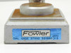 Fowler Dial Gage Stand 52-580-015 base close-up showing label with model number and Japan country of origin marking