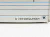 Close-up of D-7819 Denzlingen Germany location text on side panel of Flexilux 600 Longlife