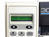 Brady 300X-Plus front panel LCD display showing 1.0MB RAM and firmware version V18.6.4 with navigation buttons