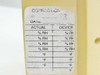 Honeywell 31061222-001 calibration correction label on side panel showing %RH and degrees F actual versus device columns