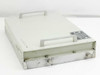 HP 11453B Diagnostic Fixture closed — front-right three-quarter view showing aluminum enclosure with carry handle and two cam-lock knobs