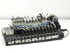 Festo IFB8-02 solenoid valve bank — rear-right angled view showing I/O connectors along base rail and multi-conductor wiring harness