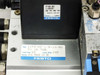 Festo IFB8-02 label close-up showing model IFB8-02, part number 116839, HW 25.06.92, SW 01.09.93; and IIFG-02-1/8-14-BU mounting plate label showing max 10 BAR / 145 PSI, Serie D202 55448, 24V DC