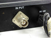 ORA Electronics ID3000 – INPUT panel closeup showing flange-mount BNC connector and DC 12V power connector