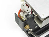 Steag Firstlight heating element — close-up of brass fittings, black actuator block, and red wiring on left side