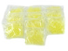 Fisherbrand SureOne yellow pipette tips — multiple sealed clear bags laid out showing full quantity of 1500 tips