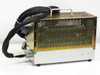Ohmite 1200W Resistor Load Bank – left side view showing ventilated cage enclosure, carry handle, rubber feet, and military-style circular connector on side panel