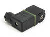 Burkert 0201 A Solenoid Valve – rear three-quarter view showing valve body ports and DIN coil connector