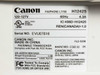 Canon FAXPHONE L170S rating label showing 120-127V 60Hz 4.3A, Made in China, manufactured October 2010, FCC and UL listed