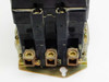 Square D 8536 SF01 motor starter — top view of line-side terminals showing three open square lug pockets and contact arc chambers
