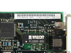 Intel 350020-001 EtherExpress ISA LAN adapter – close-up of board silkscreen reading 'INTEL 8/16 LAN ADAPTER', barcode label 350020-001, and Valor FL1020-001 chip