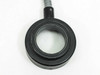 Volpi fiber optic ring light — close-up front view of black objective ring mount showing inner diameter and fiber optic output face