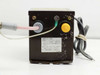 Simco HA-4A top/side view — fiber-optic cable connectors, yellow grounding stud, power cable, Japanese safety and connection instructions