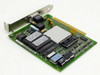 IBM 16F0487 Token Ring Network Adapter Short ISA card — angled top view showing full PCB layout with ICs, oscillator, and DB9 bracket connector