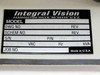 Integral Vision OMNI LD.400MM nameplate label (controller unit) — showing Model OMNI LD.400MM, DWG No. DA-010166-01, S/N 929B0052, P/N 990-0323, 100/240 VAC 50/60 Hz 5 kVA, Made in USA