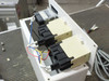 Hengstler 891321 counter panel interior top-down view showing three Hengstler counter modules and internal wiring