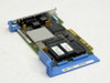 IBM FRU 25F7540 MCA Token Ring card — top-down view of component side showing main ICs, memory chips, and blue MCA retainer
