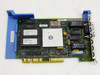 IBM 74F9321 Token Ring MCA card – alternate top view showing Bel-branded ICs, Toshiba memory chips, DW-marked main controller, and full card layout