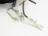 Keyence FS-V1 cable harness close-up showing three spade terminals labeled N, R, and X1GE