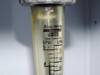 Blue-White Industries F-450 flow meter closeup showing GPM and LPM scales