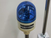 Patlite Blue Rotating beacon, pole mounted with Patlite SLP-V Signal Light Tower