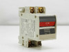 Mitsubishi CP30-BA 2-pole 3A AC/DC circuit protector – front and side view showing ON indicator and terminal clamps