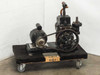 Central Scientific Cenco-Hypervac 25 belt-drive vacuum pump 93020 with GE motor on wheeled dolly – left front three-quarter view