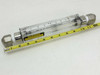 King Instrument 7511315B03 rotameter shown alongside tape measure indicating approximately 11–12 inches total length