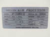 Orion AP-1500MVK-CS rating plate showing Model AP-1500MVK-CS, Serial No. 1805003, R22 1.62kg, 3ph 200V, 19kW, 58A, 50/60Hz, Orion Machinery Co. Ltd.