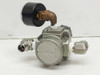 SMC AR30-N03-Z regulator bottom view showing IN/OUT port arrows cast into body and NPT port fittings