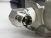 SMC AR30-N03-Z outlet port closeup showing clean 3/8 NPT male threads and PTFE tape sealing